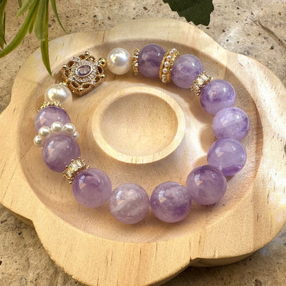 Delicate Lavender Pearl Bracelet