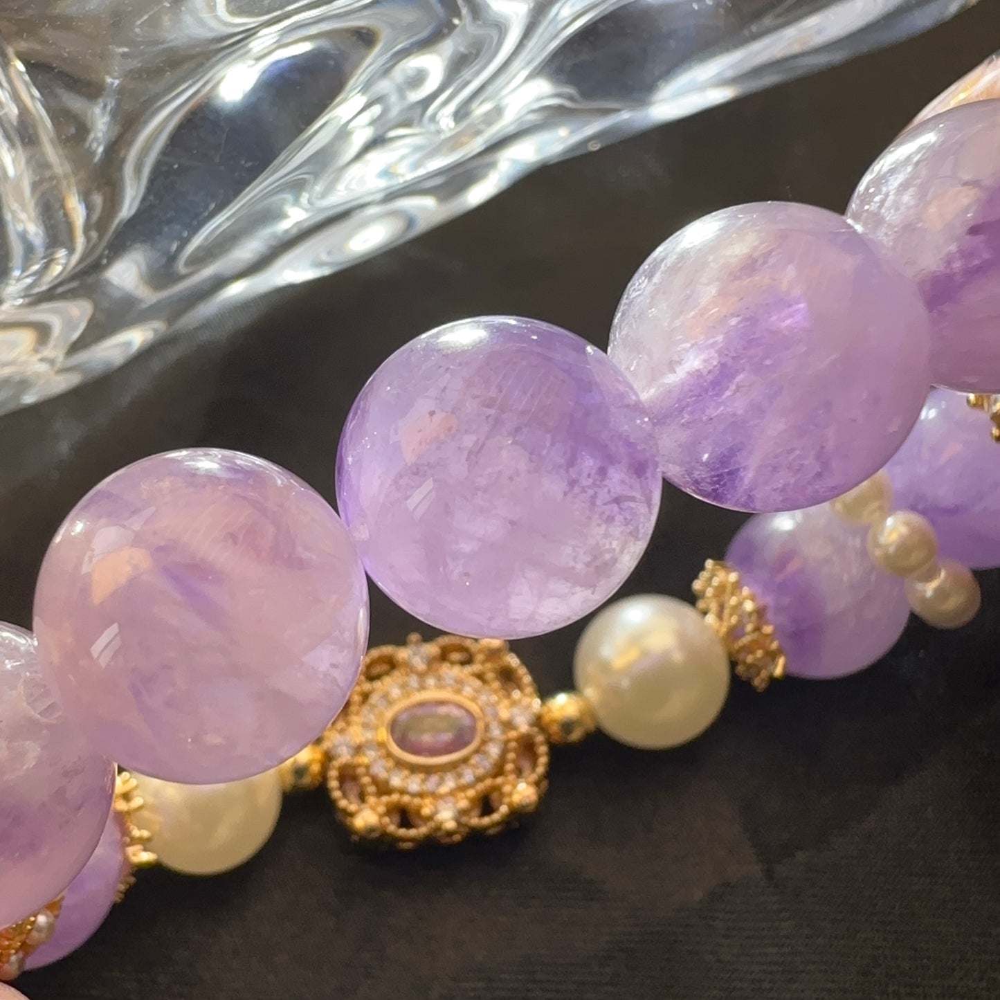 Delicate Lavender Pearl Bracelet