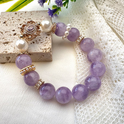 Delicate Lavender Pearl Bracelet
