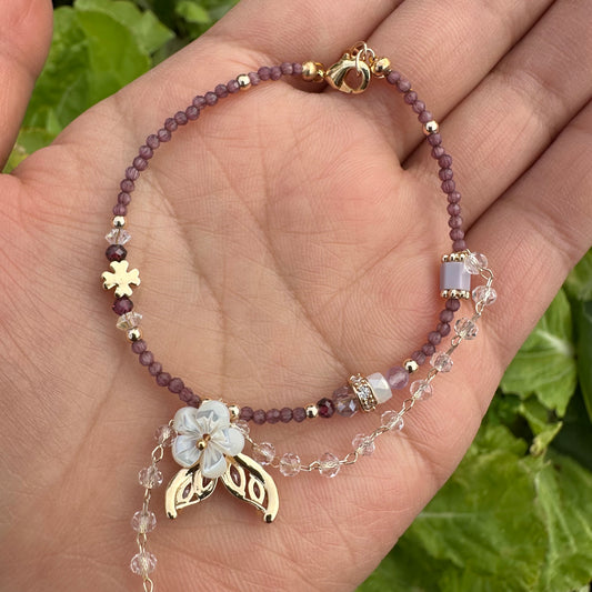 Delicate Shell Flower & Fish Tail Bracelet