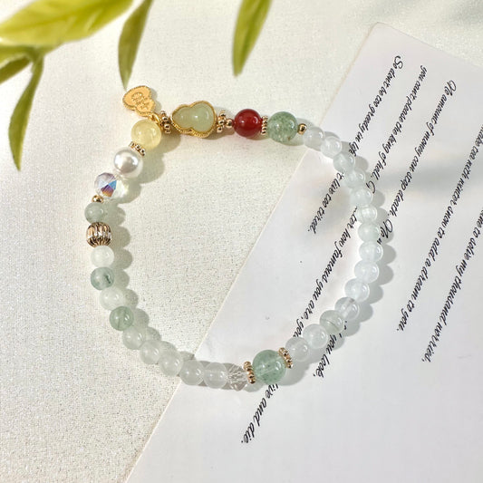 Oriental Agate Gourd Pearl Bracelet