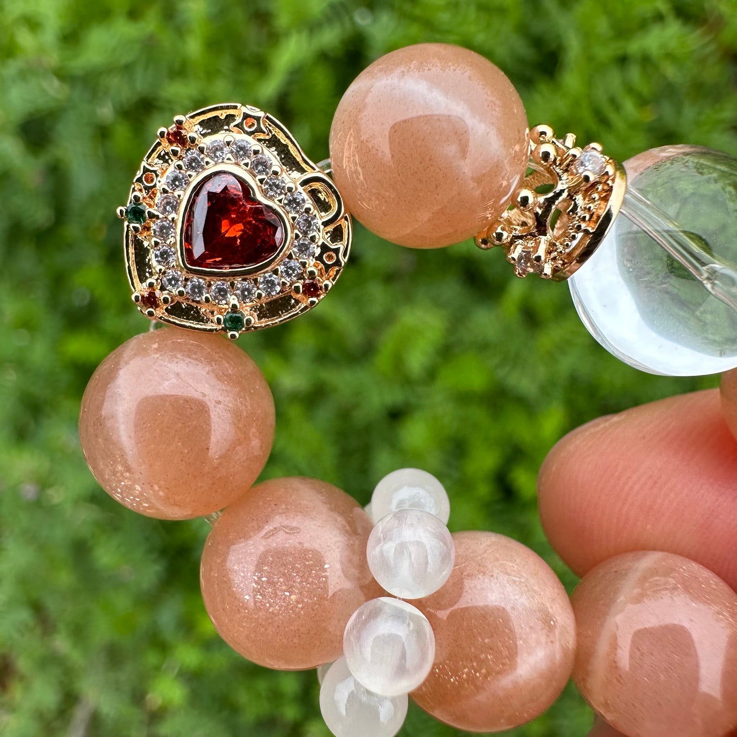 Delicate Orange Moonstone Bracelet