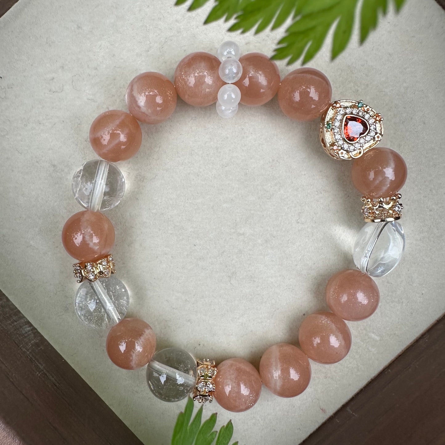 Delicate Orange Moonstone Bracelet