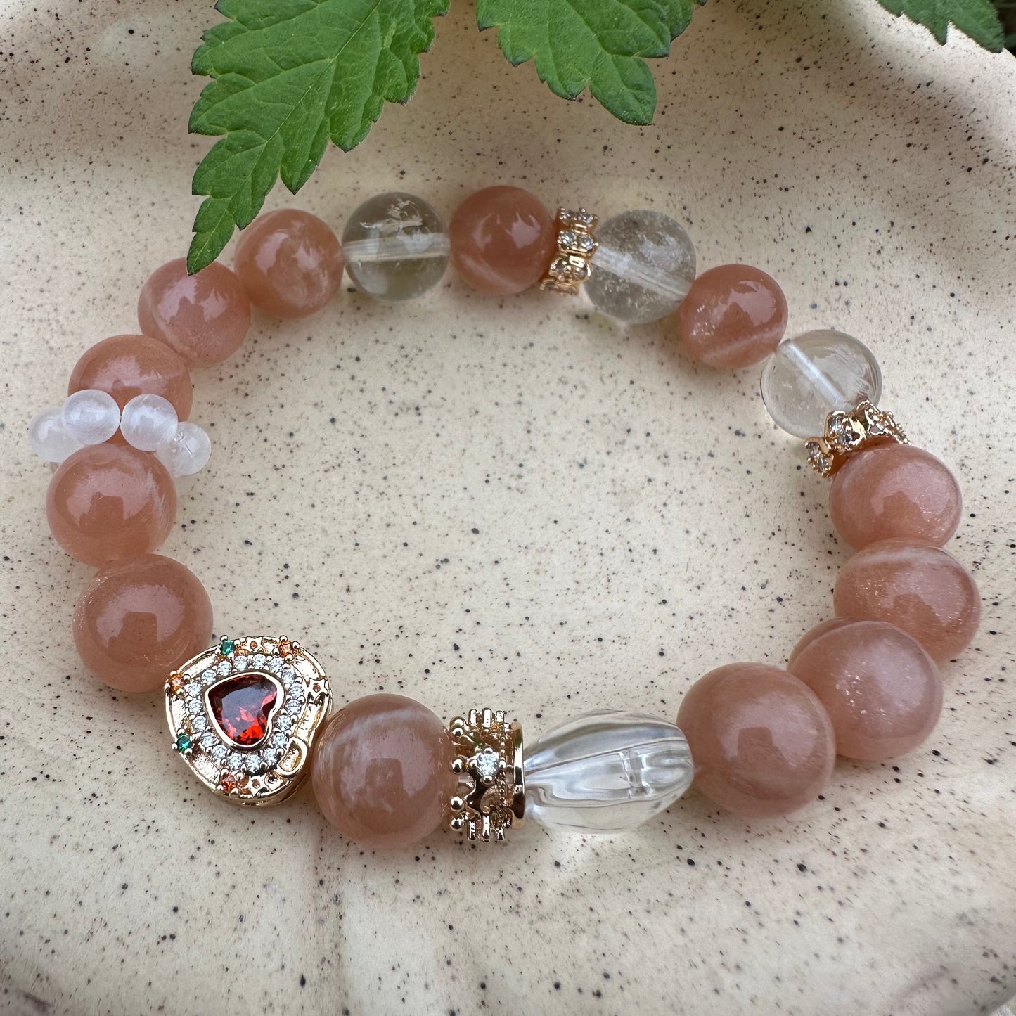 Delicate Orange Moonstone Bracelet