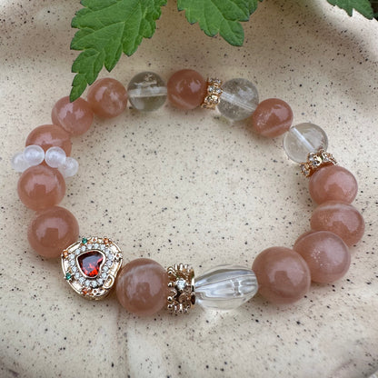 Delicate Orange Moonstone Bracelet