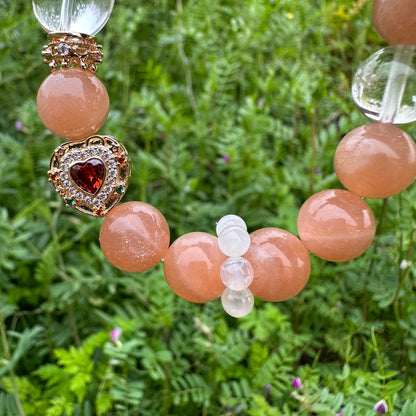 Delicate Orange Moonstone Bracelet