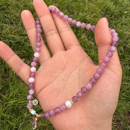 Natural Pearl Purple Double-Band Bracelet