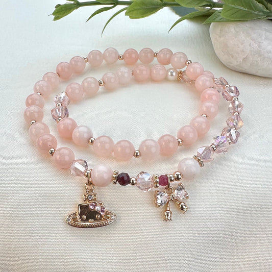 Sweet Pink Double Wrap Bracelet