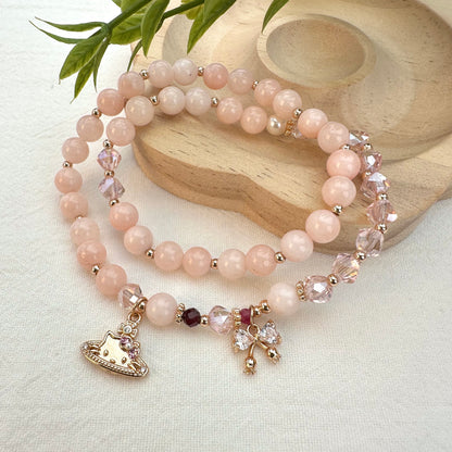 Sweet Pink Double Wrap Bracelet
