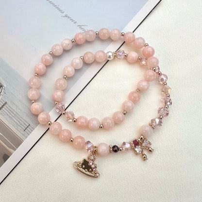 Sweet Pink Double Wrap Bracelet