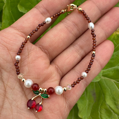 Cherry Pearl Bracelet