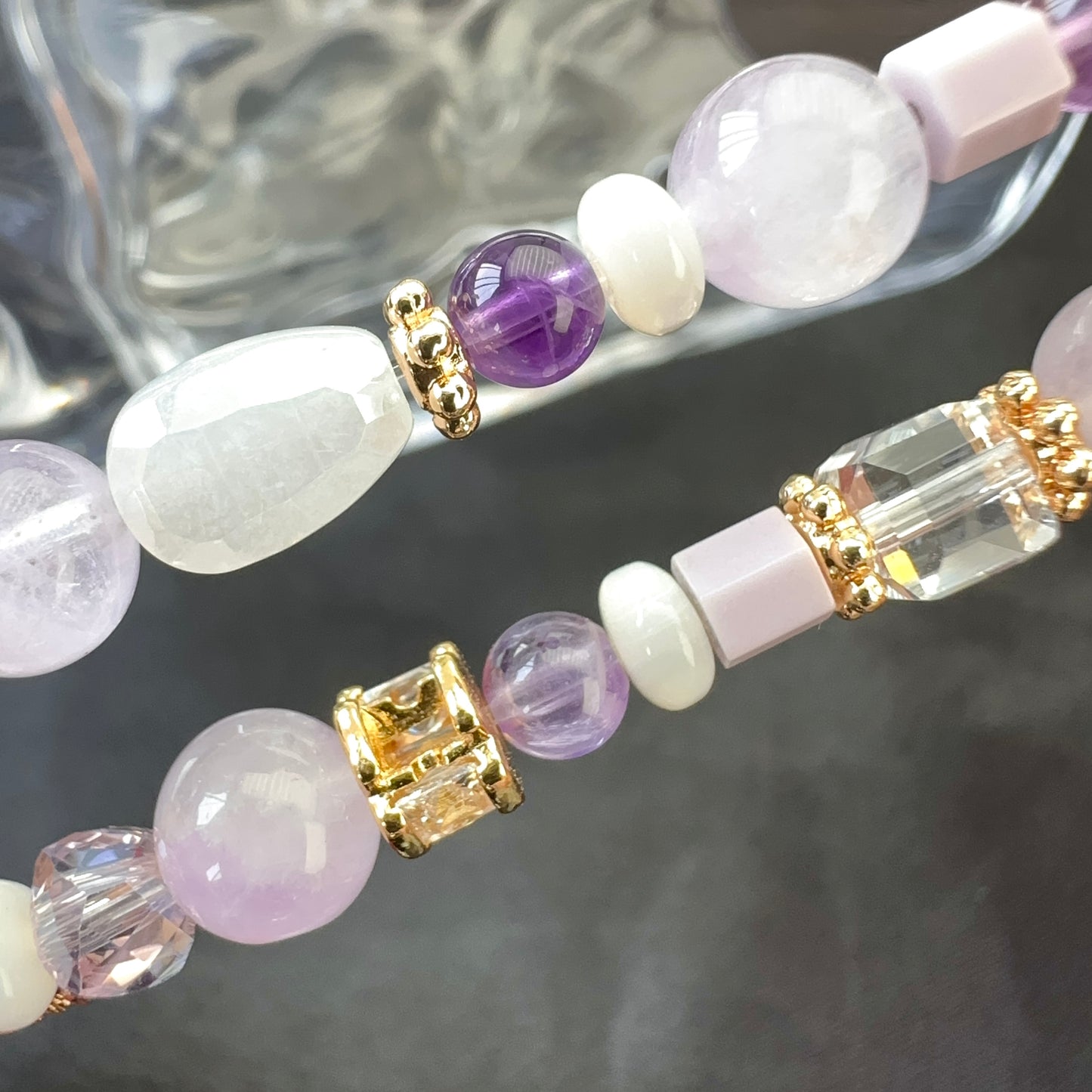 Purple Ceramic Christmas Tree Lavender Bracelet