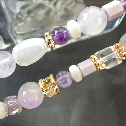 Purple Ceramic Christmas Tree Lavender Bracelet