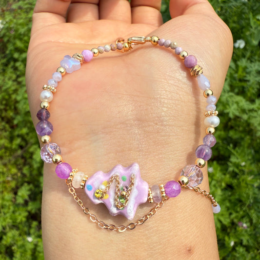 Delicate Purple Christmas Tree Bracelet