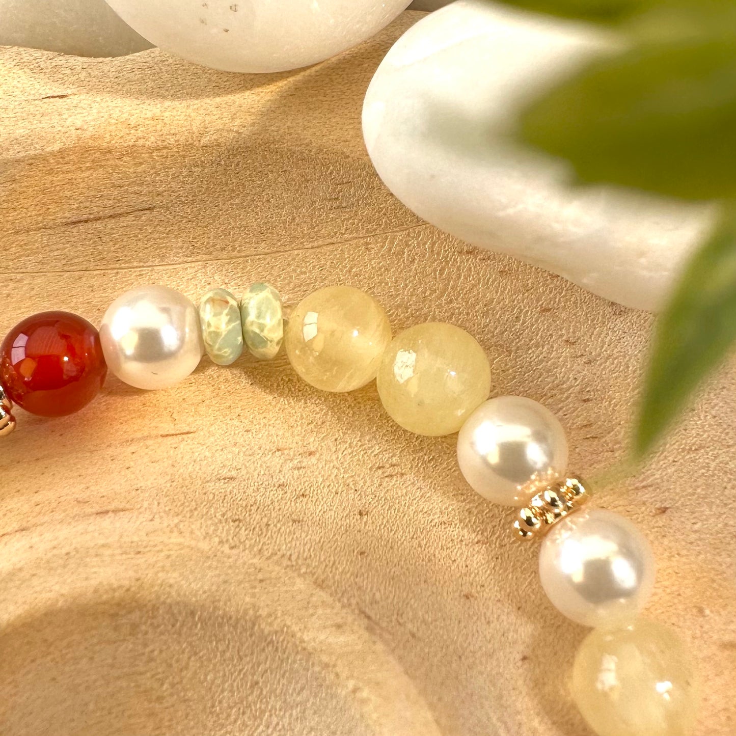 Red Agate Pearl Bracelet