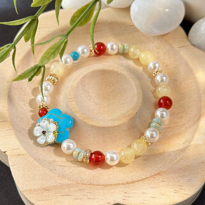 Red Agate Pearl Bracelet