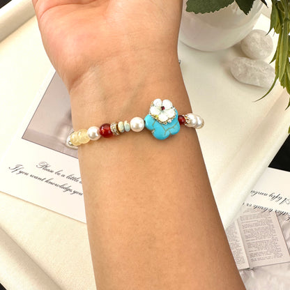 Red Agate Pearl Bracelet