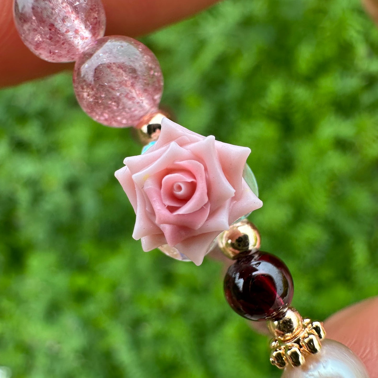 Rose Strawberry Quartz Bracelet