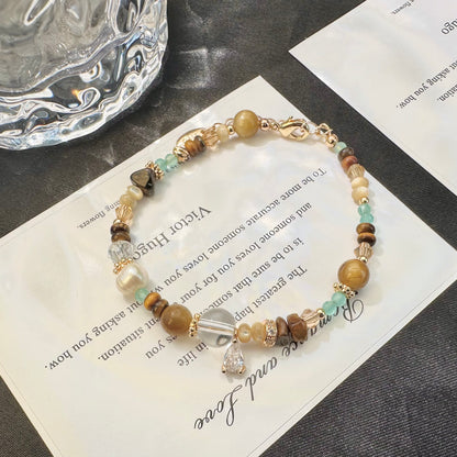 Contrast Tiger Eye Pearl Bracelet