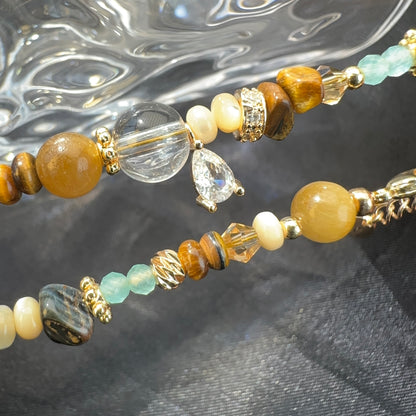 Contrast Tiger Eye Pearl Bracelet