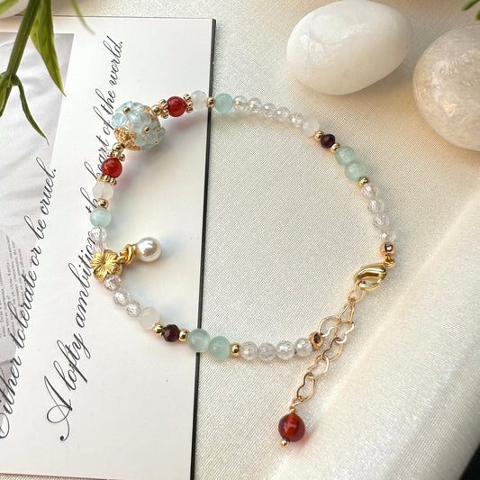 Oriental Floral Blue White Bracelet