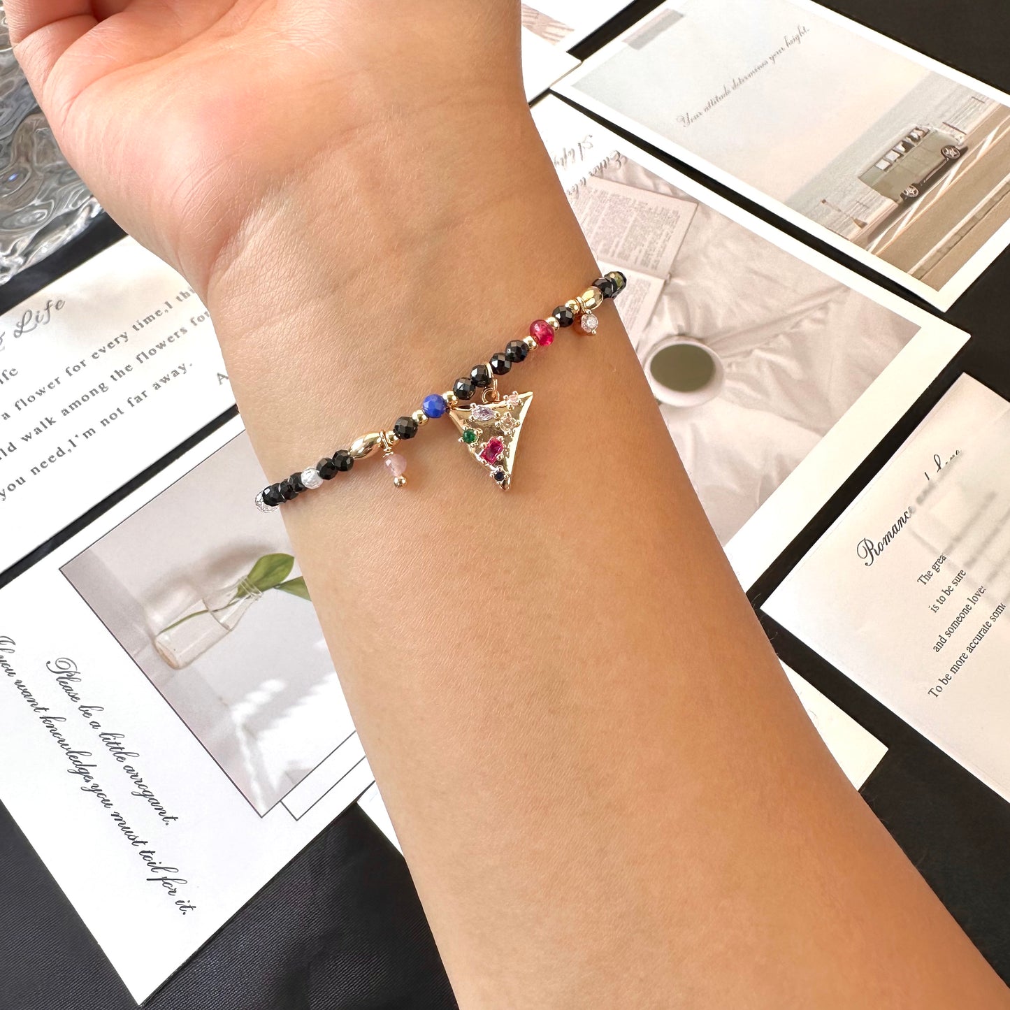 Contrast Black Spinel Bracelet