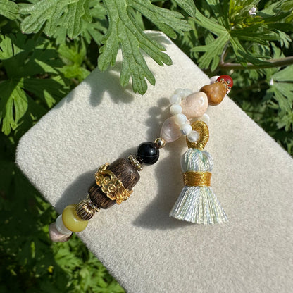 Gemstone Chip Tassel Bracelet