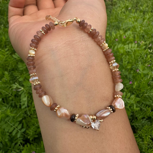 Natural Shell & Freeform Stone Bracelet