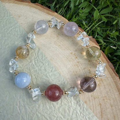 Amethyst, Citrine & Pink Morganite Bracelet