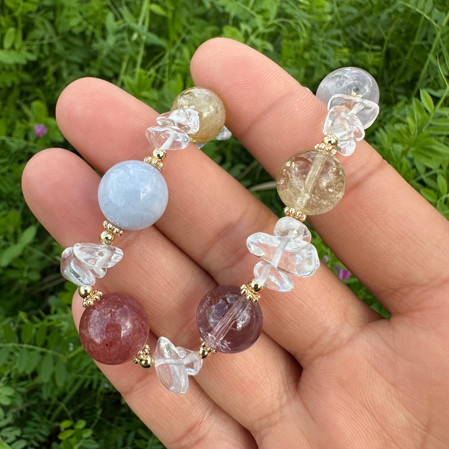 Amethyst, Citrine & Pink Morganite Bracelet