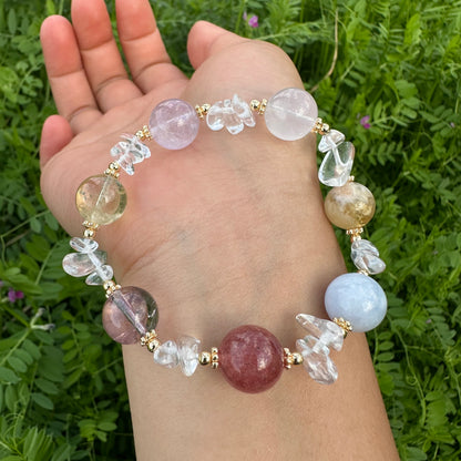 Amethyst, Citrine & Pink Morganite Bracelet