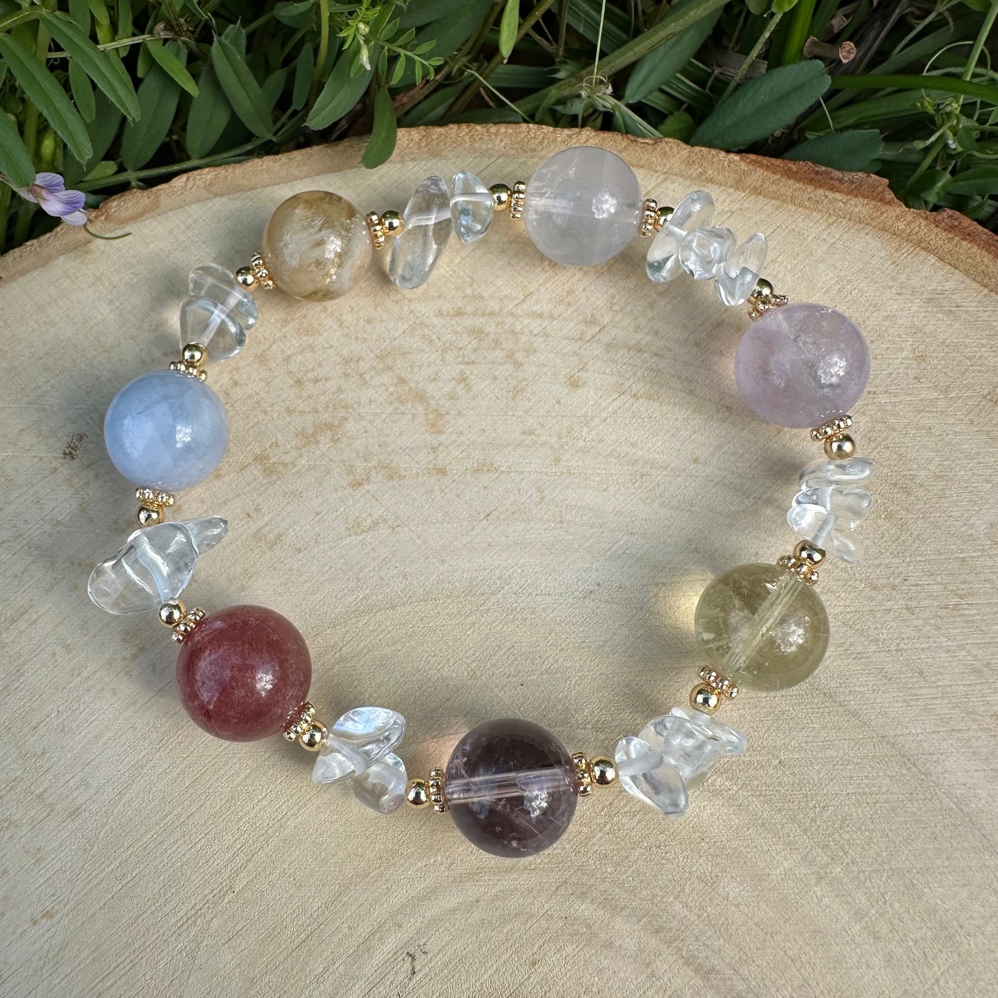 Amethyst, Citrine & Pink Morganite Bracelet