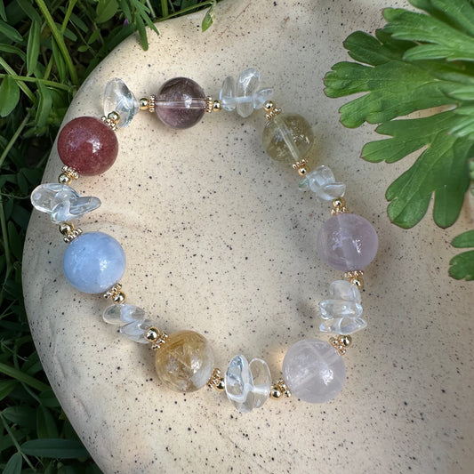 Amethyst, Citrine & Pink Morganite Bracelet