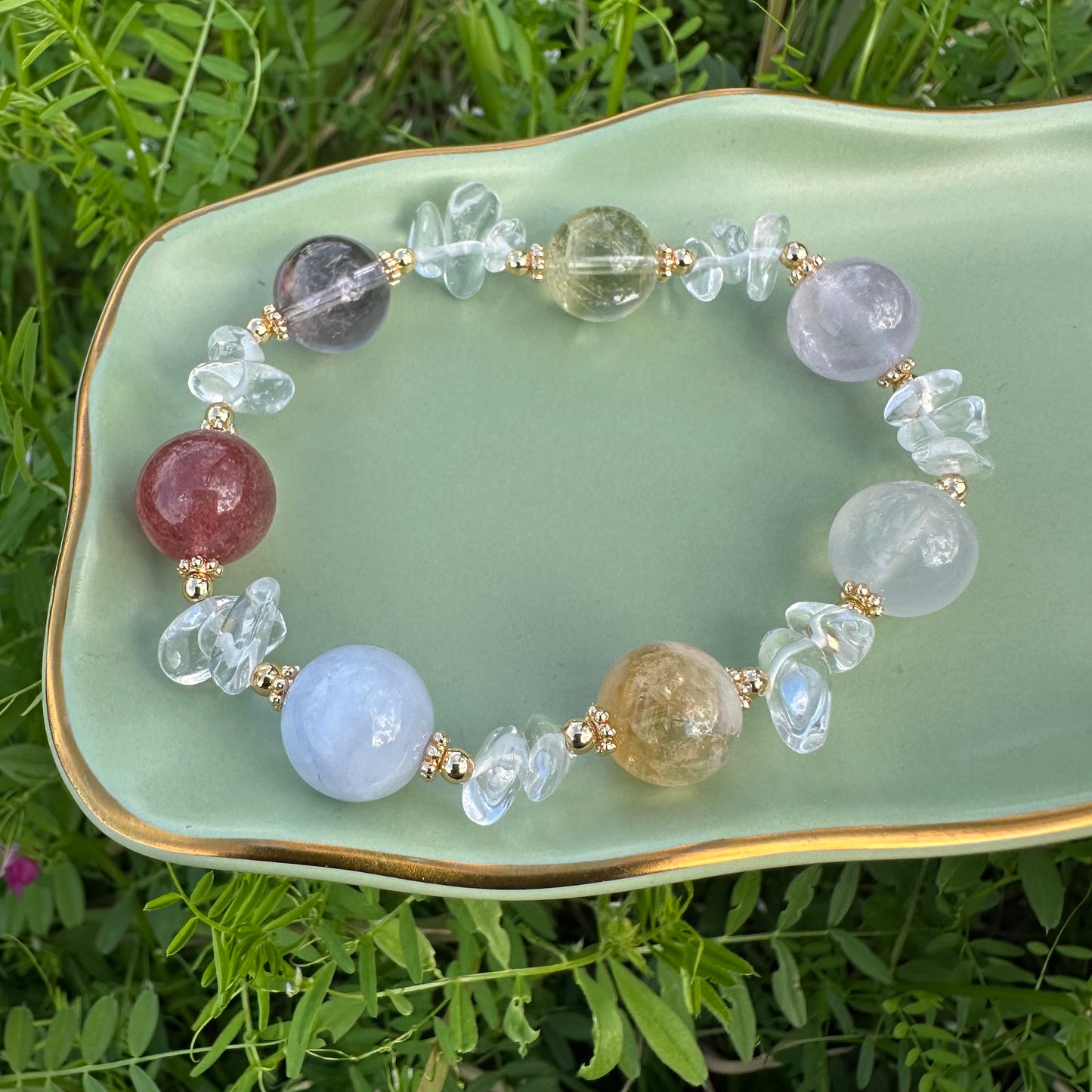 Amethyst, Citrine & Pink Morganite Bracelet