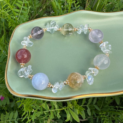 Amethyst, Citrine & Pink Morganite Bracelet