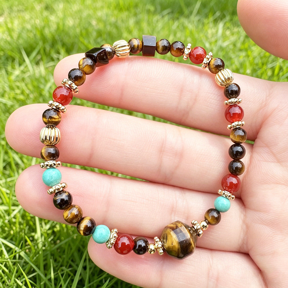 Tiger's Eye Multi-Gemstone Thin Bracelet