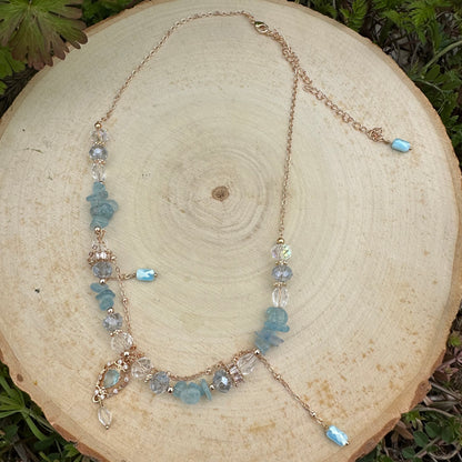 Lolita Style Aquamarine Crystal Necklace