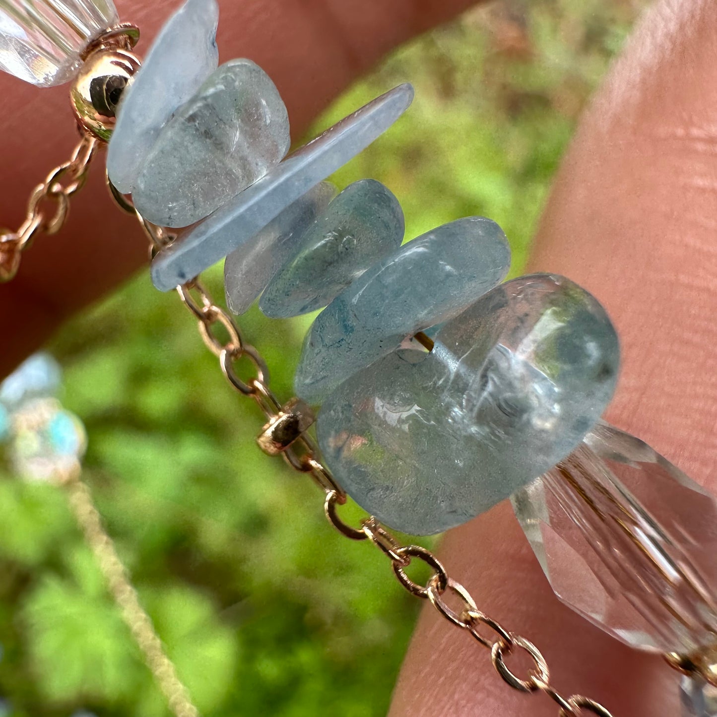 Lolita Style Aquamarine Crystal Necklace