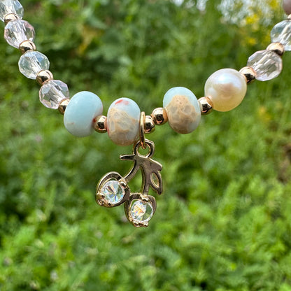 Shoushan Stone & Red Agate Cherry Necklace