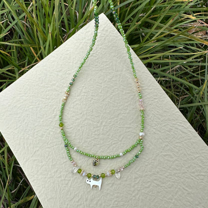 Green Shell Cat Necklace