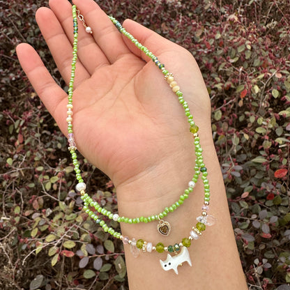 Green Shell Cat Necklace