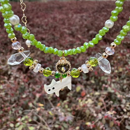 Green Shell Cat Necklace