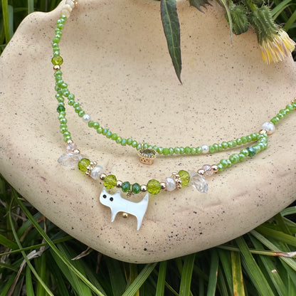 Green Shell Cat Necklace