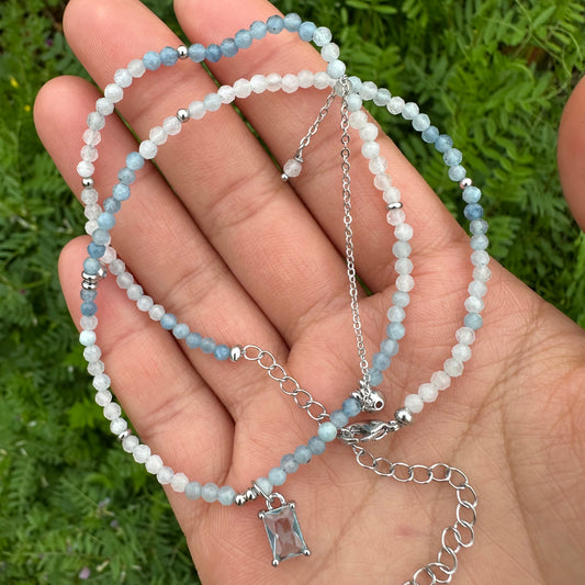 Delicate Aquamarine Chain Necklace