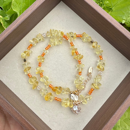 Minimalist Yellow Chip Necklace