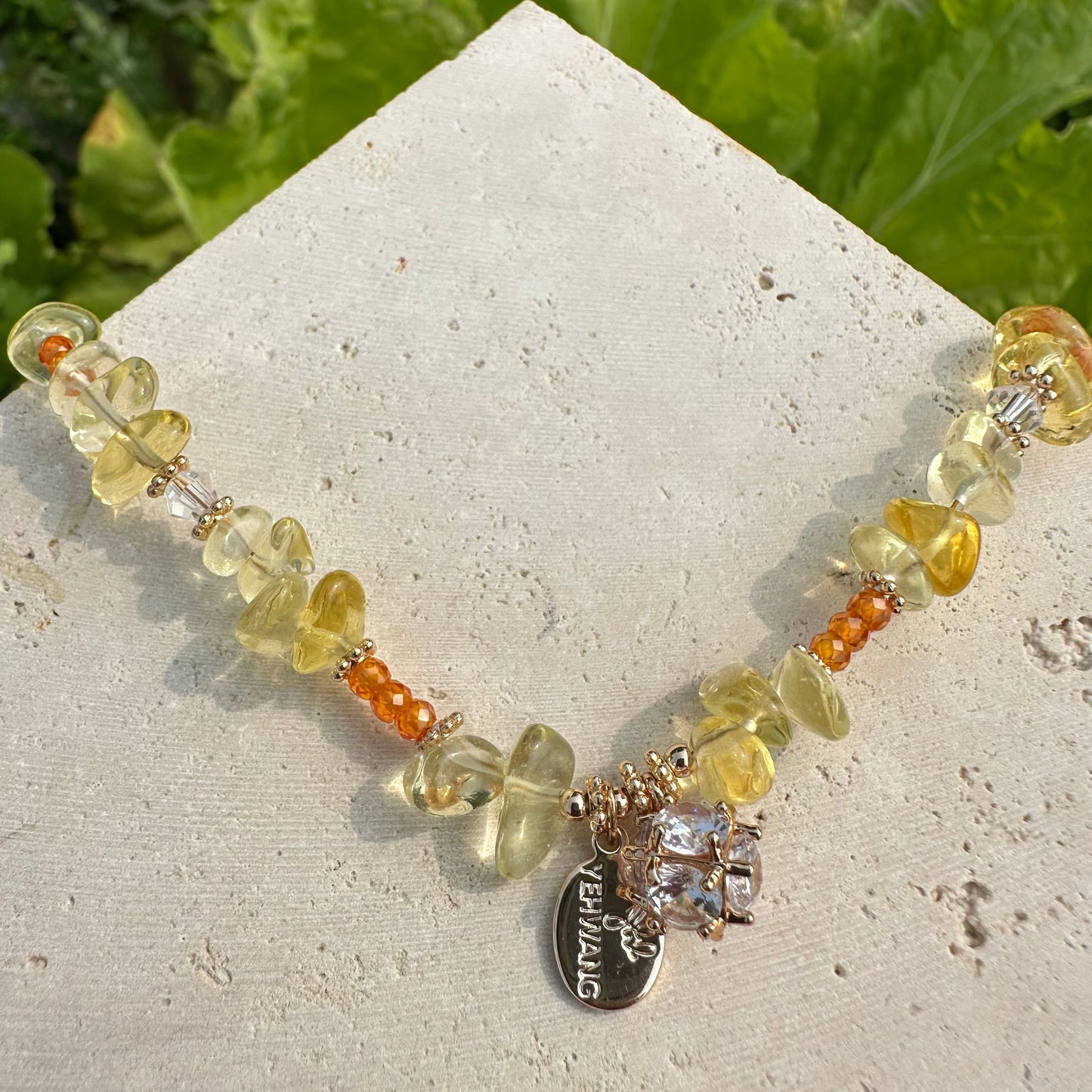 Minimalist Yellow Chip Necklace