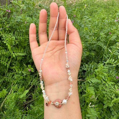 Delicate Yellow Heart Pearl Necklace