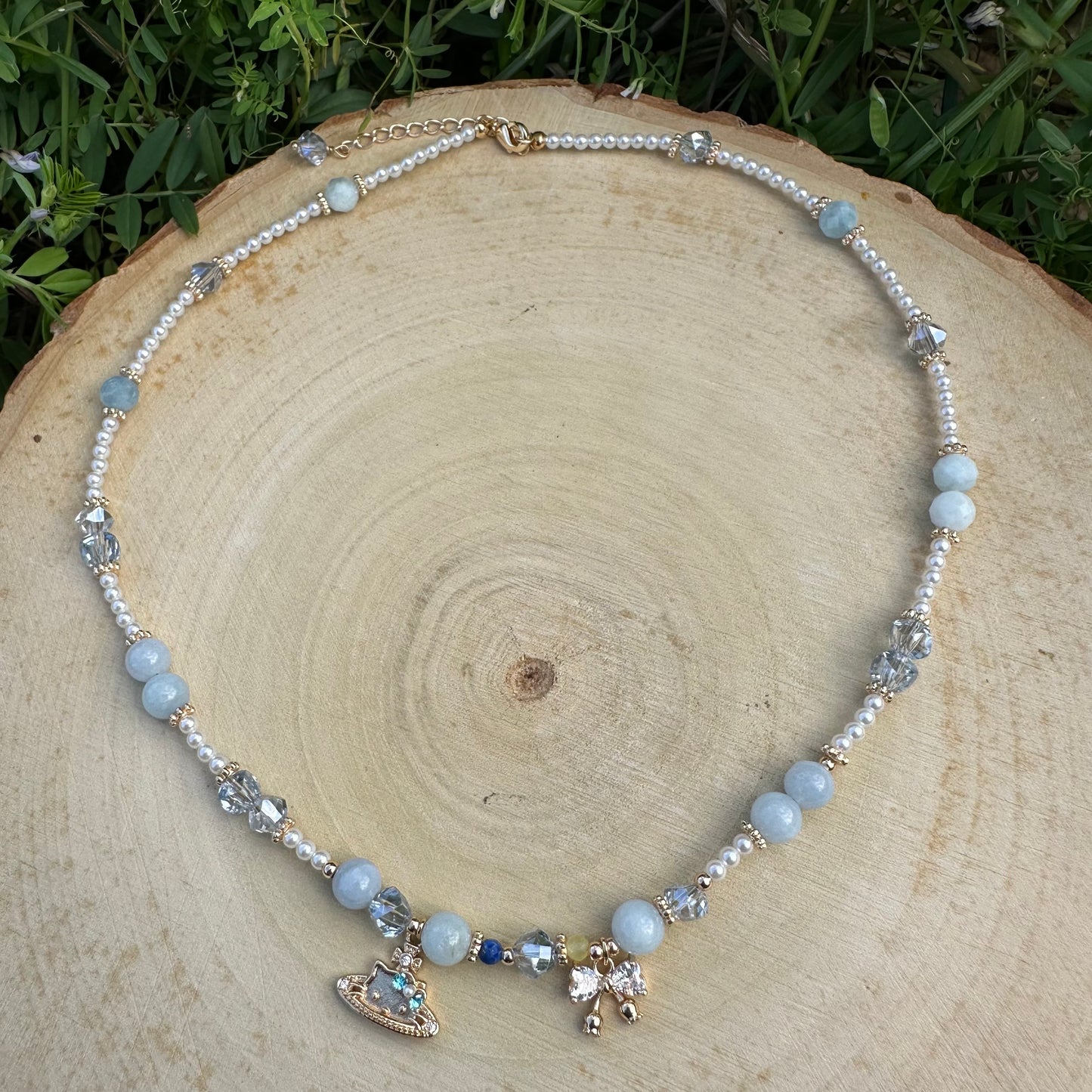 Delicate Blue KT Necklace