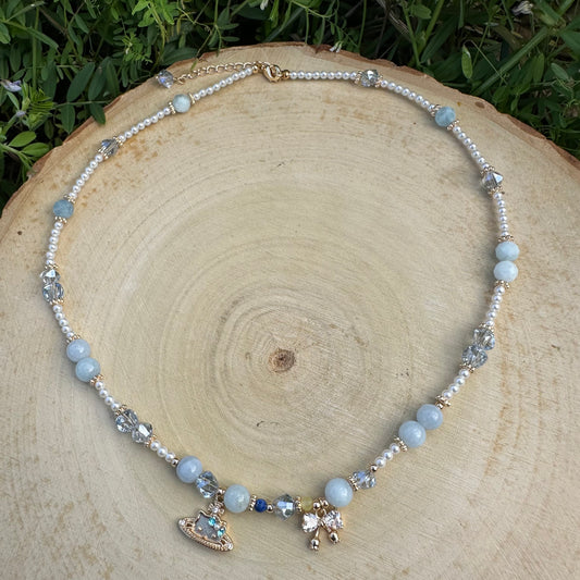 Delicate Blue KT Necklace