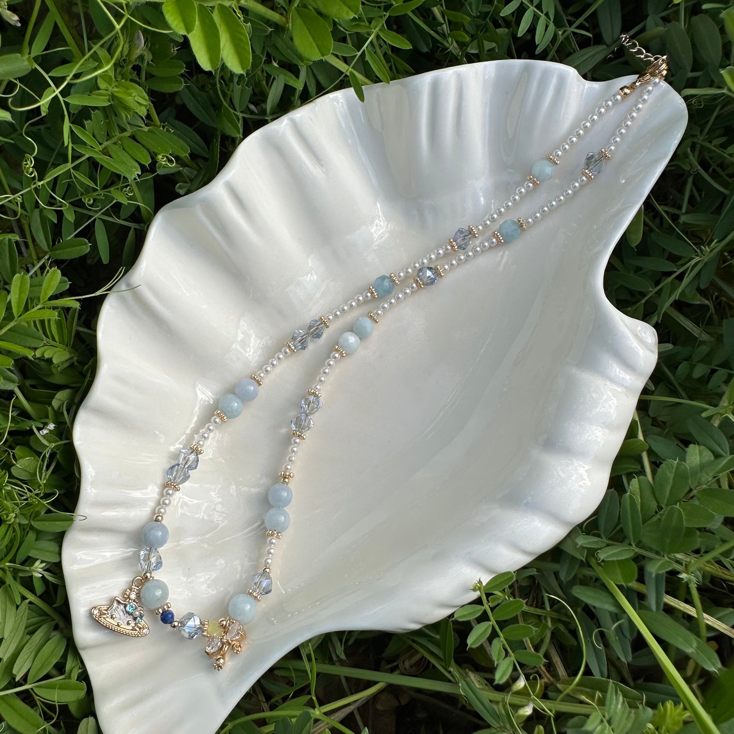 Delicate Blue KT Necklace